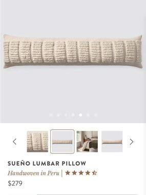 Sueno Lumbar Pillow in Ecru - Handwoven Peruvian Design